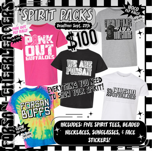 Forsan Cheer Spirit Packs! 🦬 *deadline Sept. 27th*