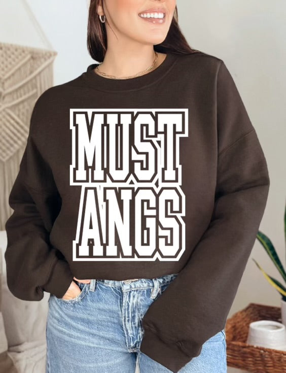 Crewneck Custom Puff Print- Mustangs *PRE-ORDER*