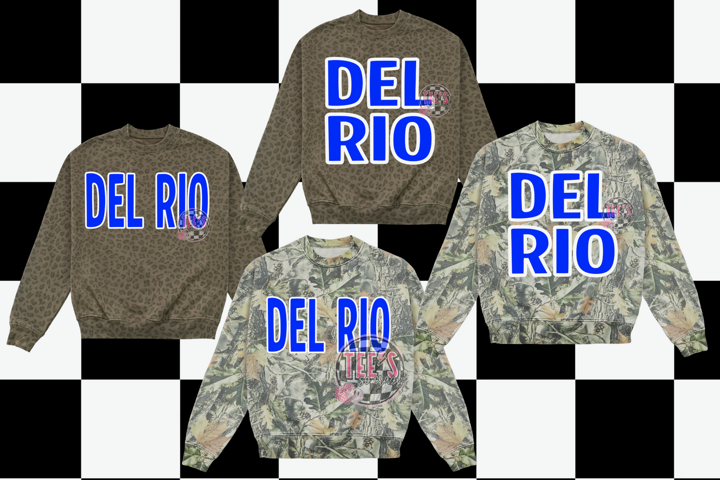 DEL RIO - CAMO/LEOPARD CREWNECK