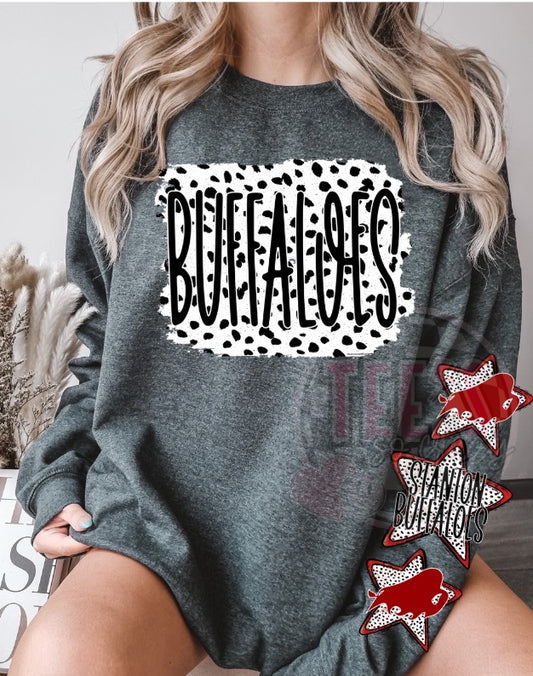 Dalmatian Stanton-Buffaloes sleeve Crewneck DARK HEATHER GREY