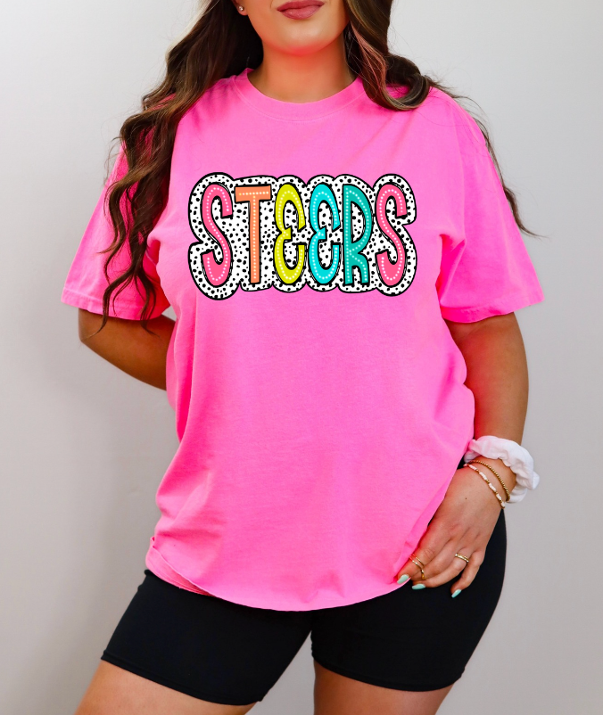 Dalmatian HOT PINK Comfort Color: Steers