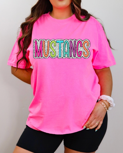 Dalmatian HOT PINK Comfort Color: Mustangs