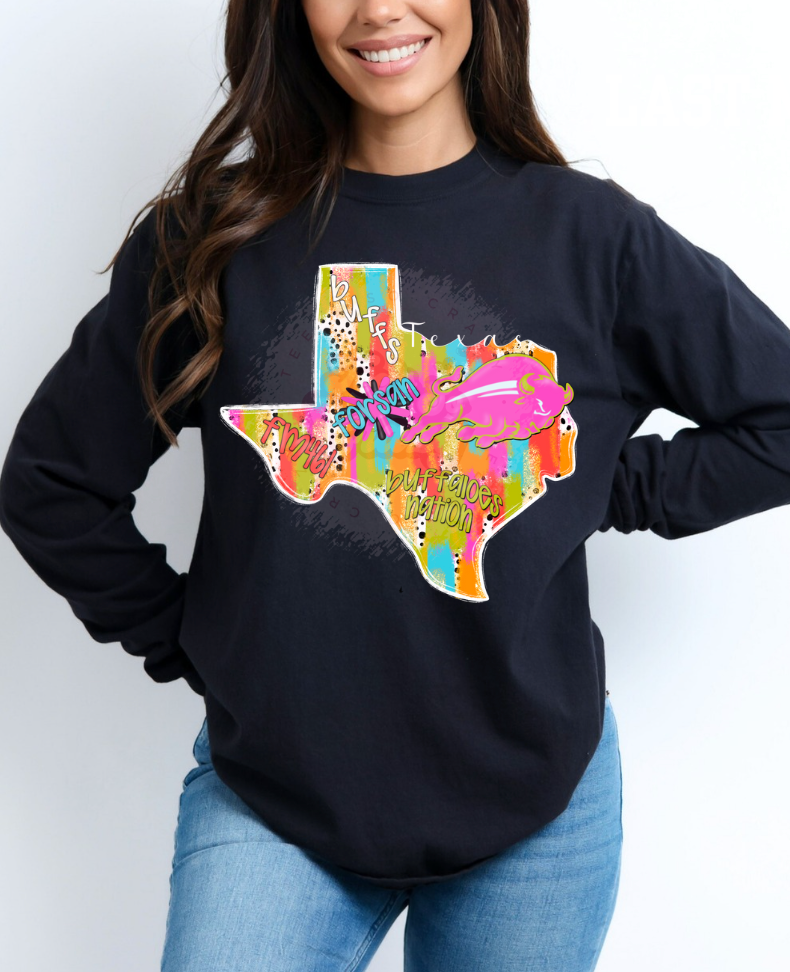 Brushstroke BUFFALOES Texas Long Sleeve