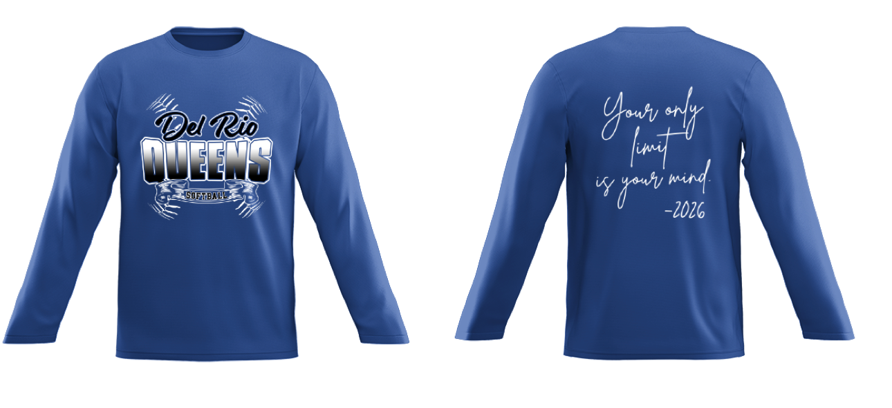Del Rio QUEENS- Softball '26- Royal Blue -Long Sleeve