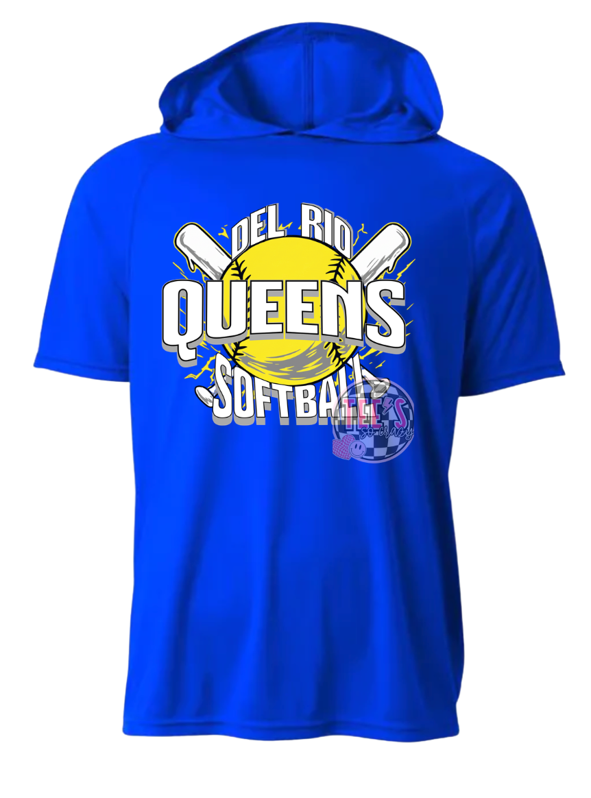 Del Rio QUEENS- Softball '26- softball- short sleeve hoodie