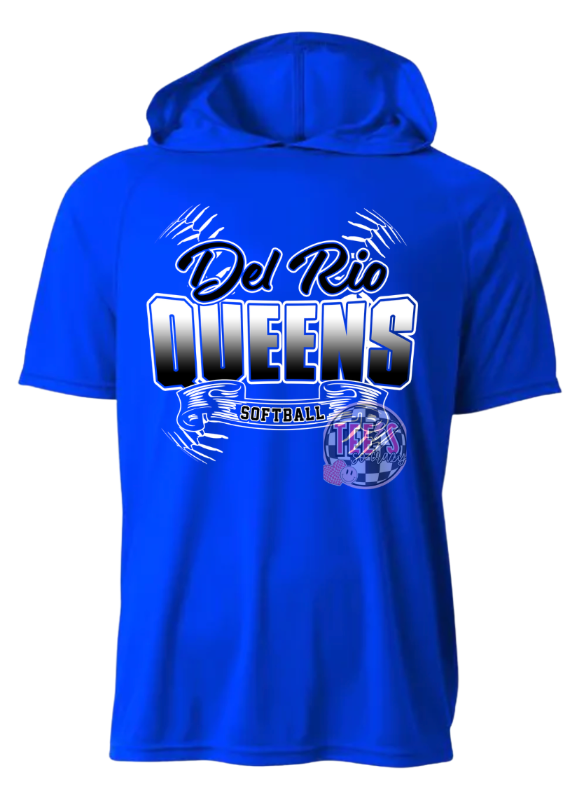 Del Rio QUEENS- Softball '26- BALL- Short Sleeve Hoodie