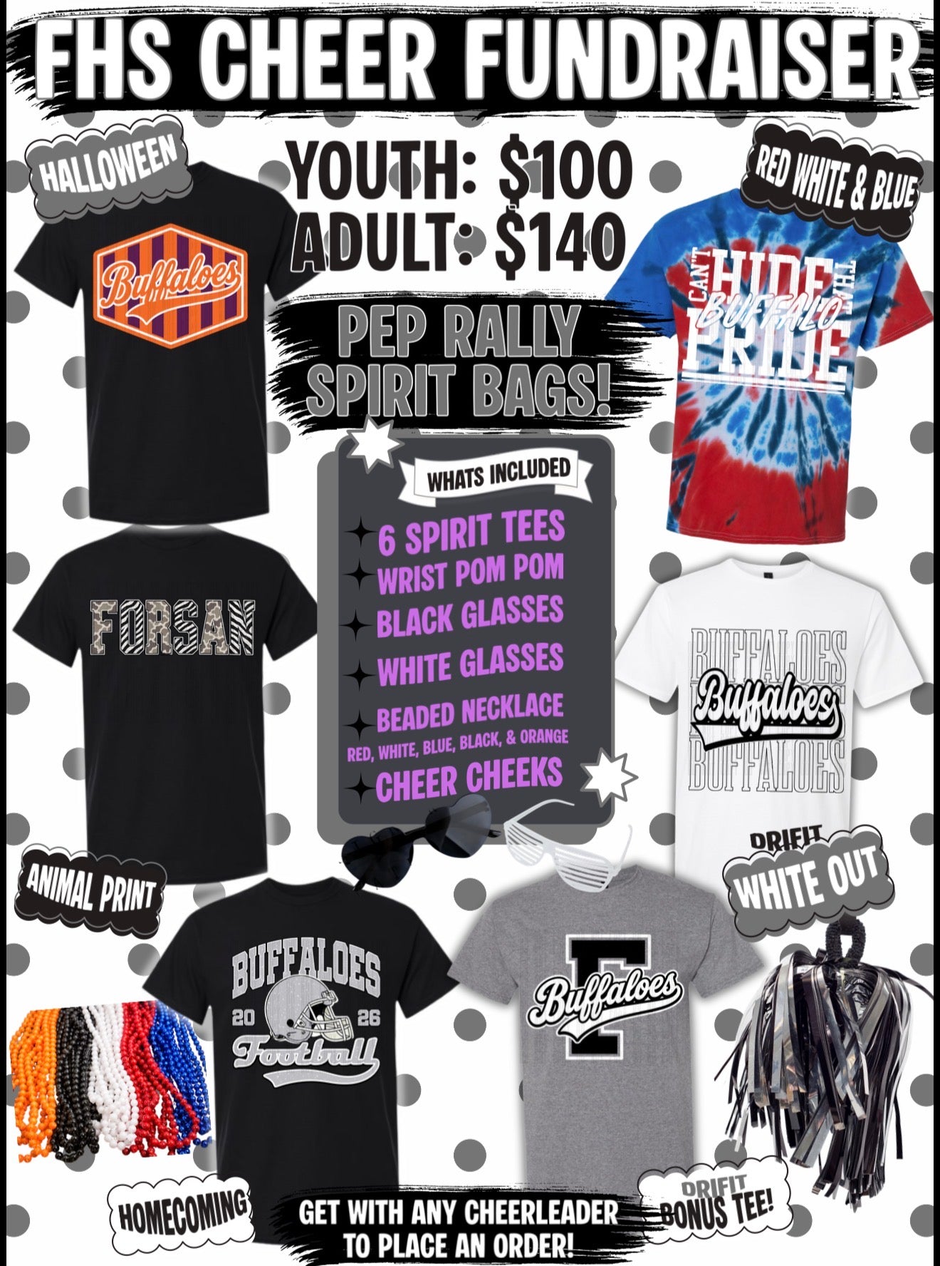 Forsan Cheer Spirit Packs! 🦬 *deadline AUG. 7th*