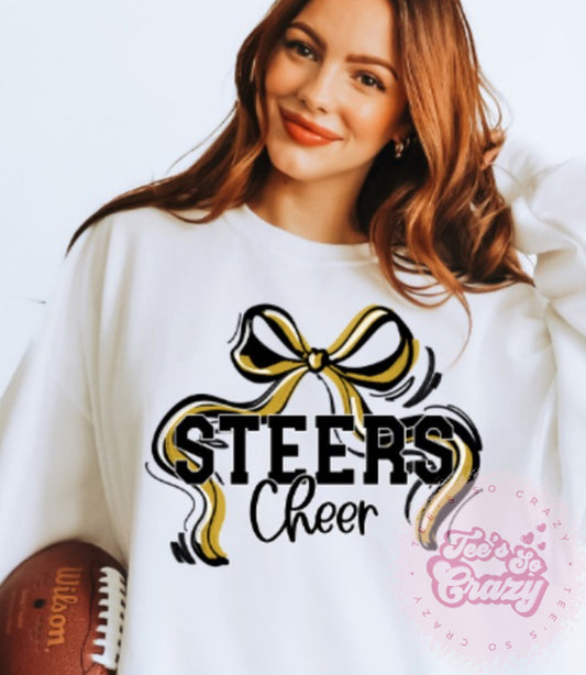 BOW STEERS CHEER CREWNECK