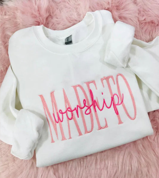 Made to Worship embroidery crewneck *pre-order*