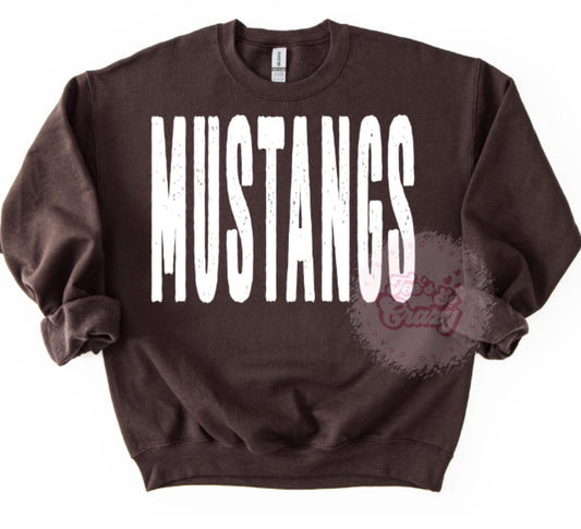 Oversized letters- MUSTANGS- Crewneck