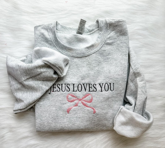 Jesus loves you 🎀 embroidered