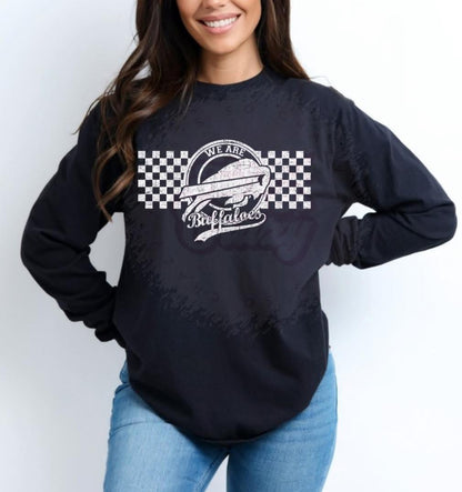 We are buffaloes! Distressed checkered