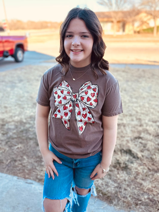 Heart Bow- Valentine Tee