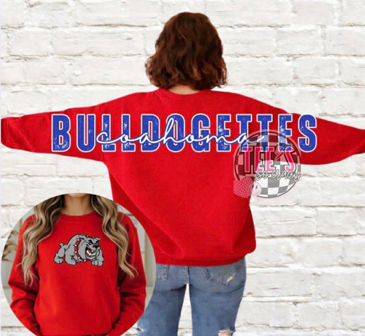 Oversized BULLDOGETTES on back - Crewneck