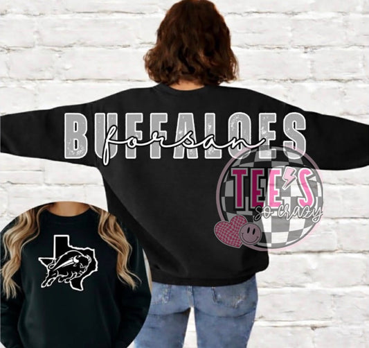 Oversized FORSAN on back - BLACK Crewneck