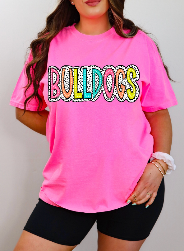 Dalmatian HOT PINK Comfort Color: Bulldogs