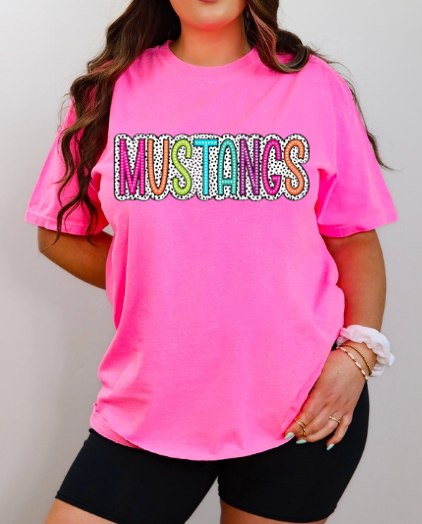 Dalmatian HOT PINK Comfort Color: Mustangs *ADULT*