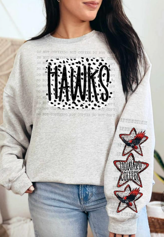 Dalmatian Hawks- Howard College sleeve Crewneck