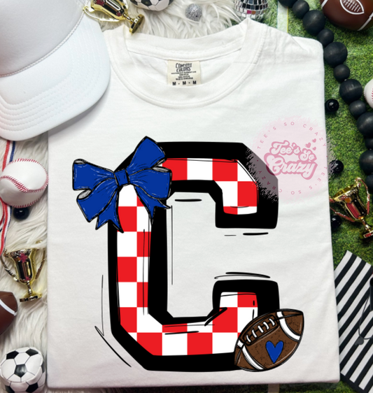 BOW CHECKERED C FOOTBALL