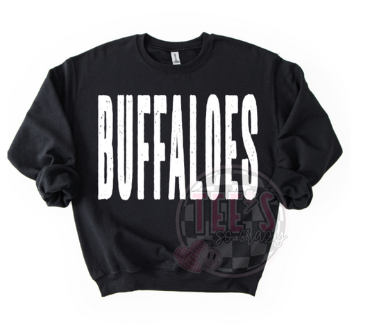 Oversized letters- BUFFALOES- Crewneck
