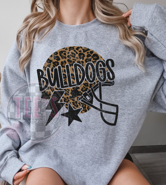 Bulldogs Leopard Helmet-Crewneck