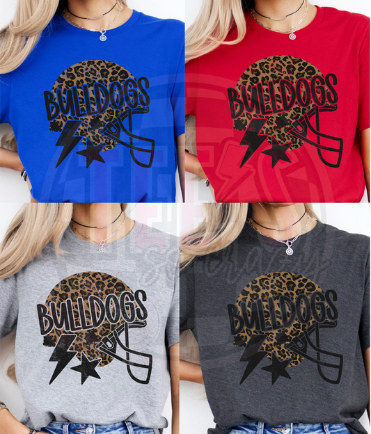 Bulldogs Leopard Helmet- Tee
