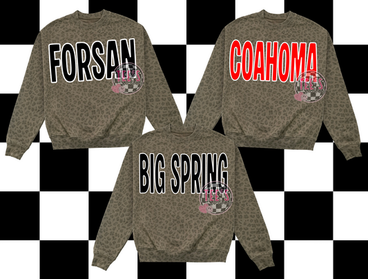 LEOPARD- SCHOOL CREWNECK