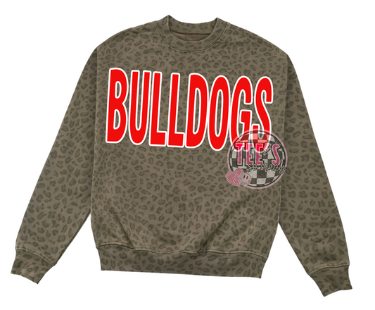 BULLDOGS- LEOPARD CREWNECK