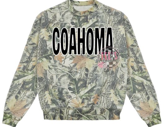 COAHOMA IN BLACK-CAMO CREWNECK