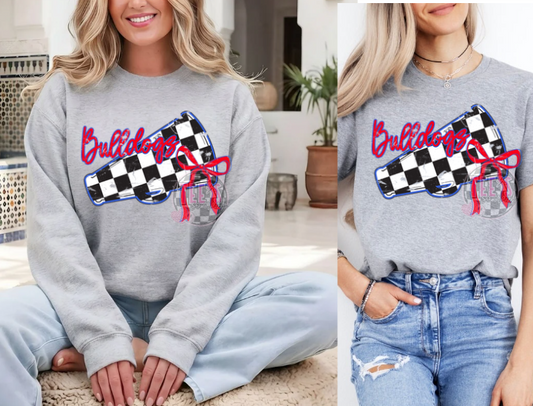 Bulldogs Checkered Megaphone - sports gray*CHEER*