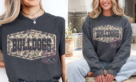 Bulldogs- CAMO!- DARK HEATHER GRAY *CHEER*