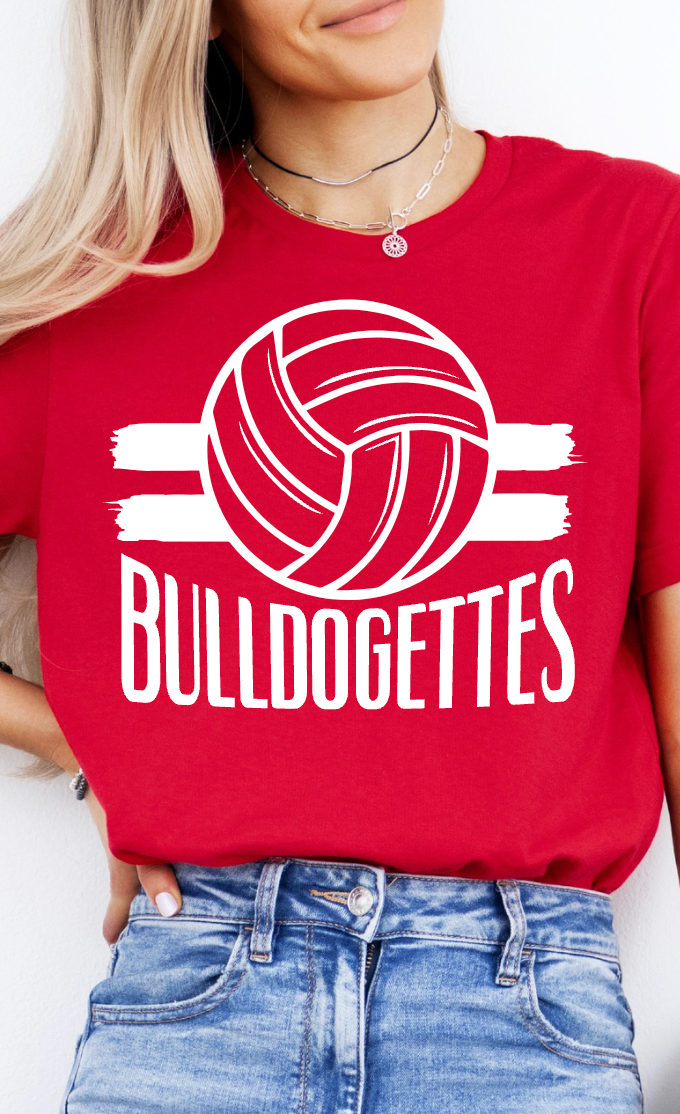 Bulldogettes Volleyball- Red Tee